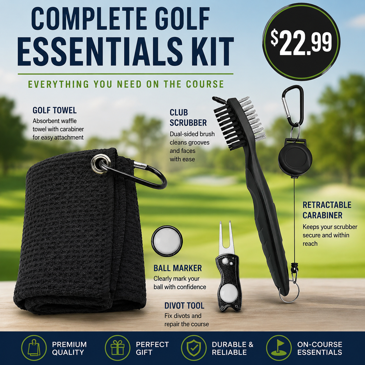 Compact Golf Cleaning Kit